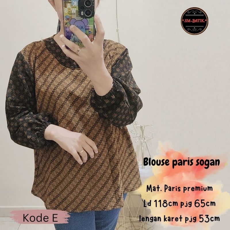 BLUS BATIK,BLUS PARIS SOGAN,BLUS TERBARU,BATIKKUMURAH