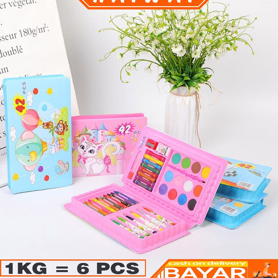 

HaiWai Crayon Warna Set 42 Pcs Krayon Mewarnai Anak 42 Pcs Pensil Warna Set STY11