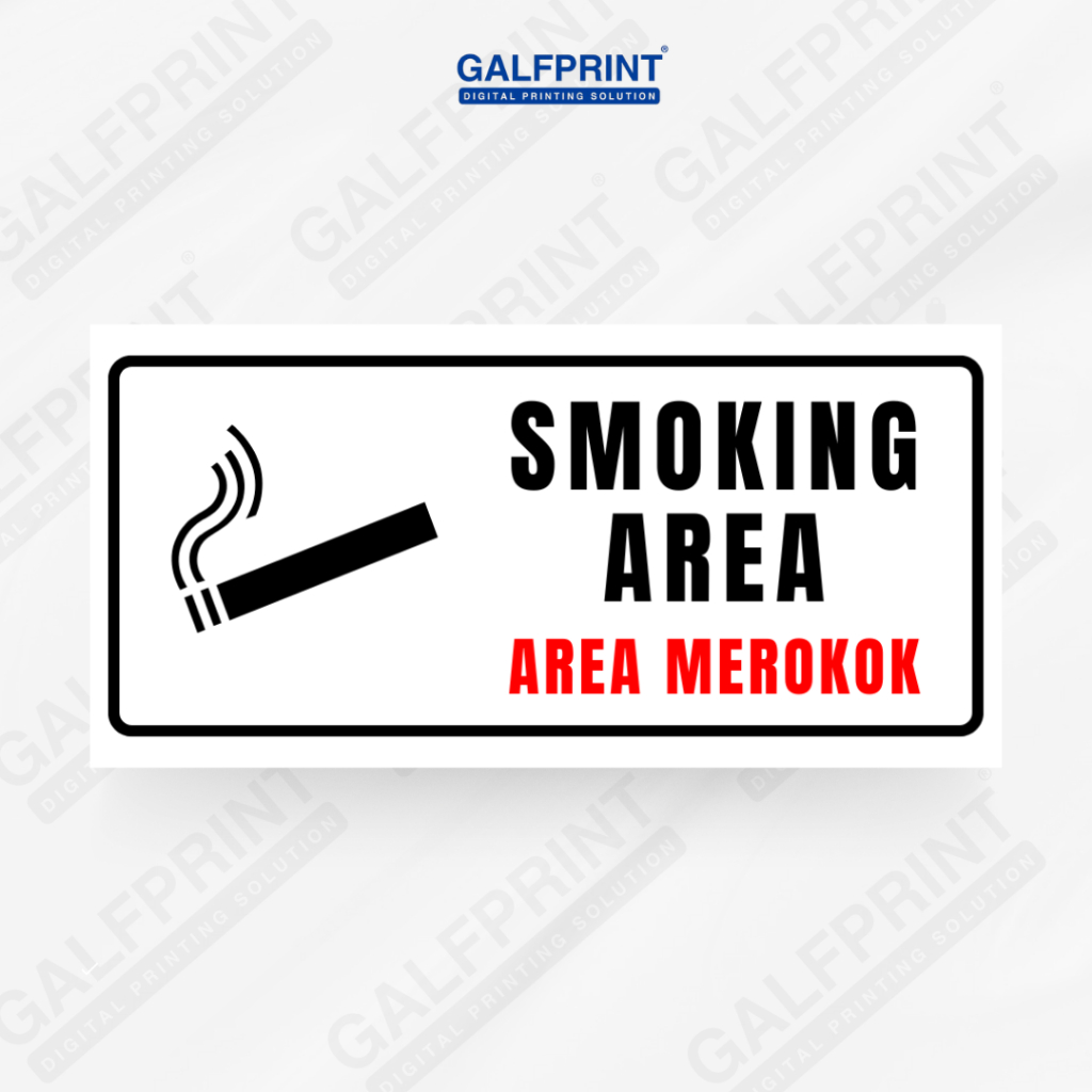 

GALFPRINT STICKER SIGN SMOKING AREA 12X5 CM