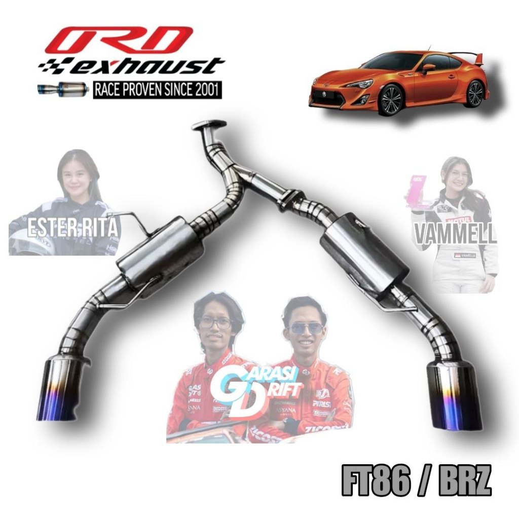 ORD Exhaust Knalpot Racing Muffler Toyota GT 86 FT 86 GT86 Subaru BRZ FT86
