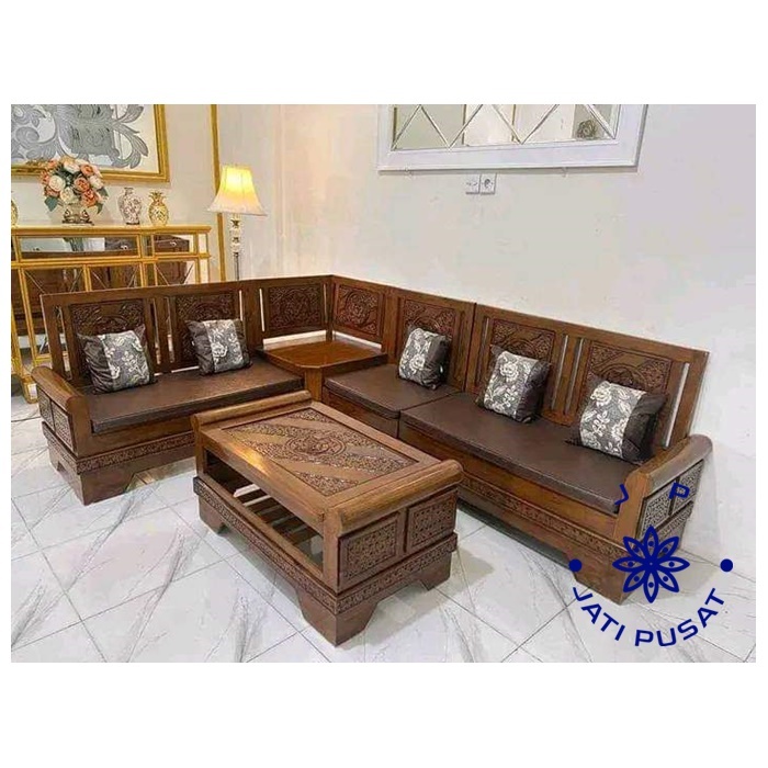 Kursi tamu kayu jati set bantalan kualitas bagus