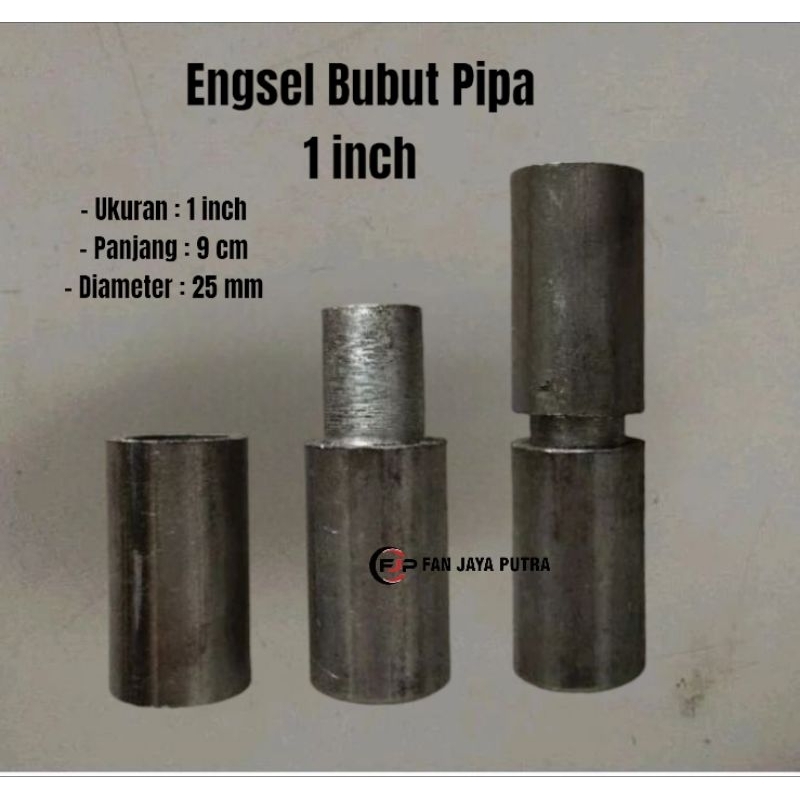 Engsel bubut 1 inch Panjang 7cm dan 9cm | Engsel bubut pintu besi
