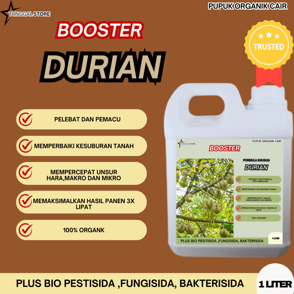 Pupuk organik cair durian 1lt/ Pupuk Durian Supaya Subur dan Berbuah / Pupuk Durian Cepat Besar / Pu