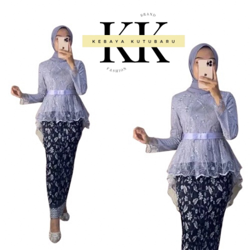 SETELAN KEBAYA AURORA TULLE ROK PLUS ROK PLISKET UNTUK ACARA PESTA / WISUDA / lamaran / pernikahan /