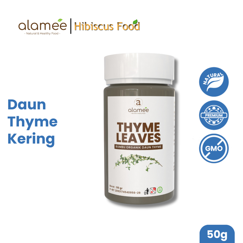 

ALAMEE Thyme Kering Daun Timi Bumbu Dapur Organik Garnish Dried Leaves Murni Asli Tanpa Campuran 50g fresh and natural