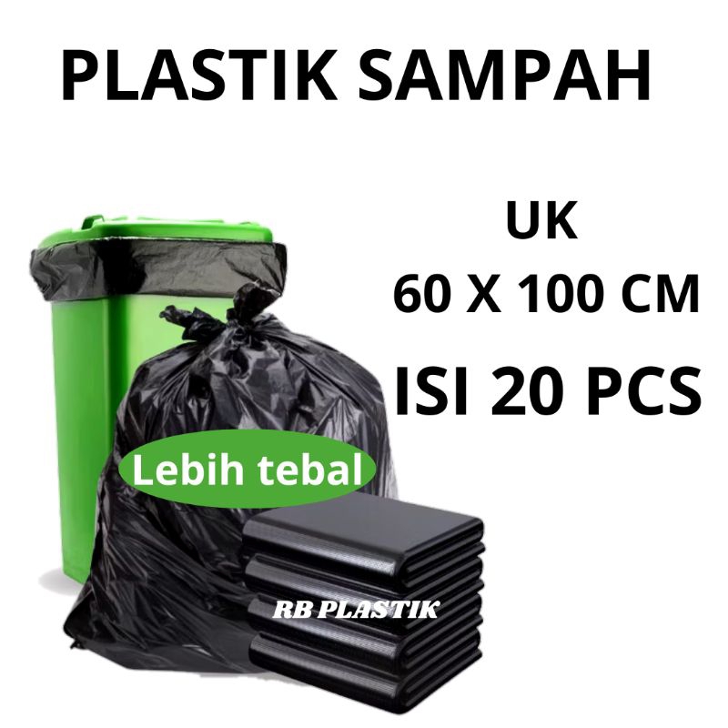 Plastik sampah 60X100 isi 20 pcs trashbag hdpe plastik ekonomis