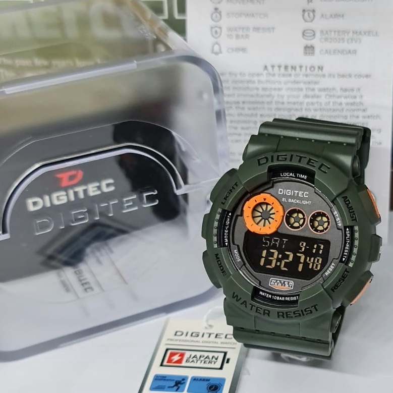 Jam tangan DITEC DG5T ginal Jam tangan Pria Ditec 5 Anti Air Jam tangan ginal Dual Time Watch Sport 