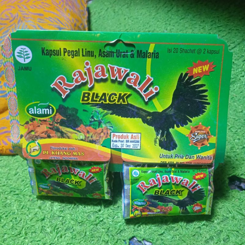 1 HANGER ISI 20 SACHET COD KAPSUL PEGAL LINU ASAM URAT DAN MALARIA CAP RAJAWALI BLACK NYERI OYOT TUL
