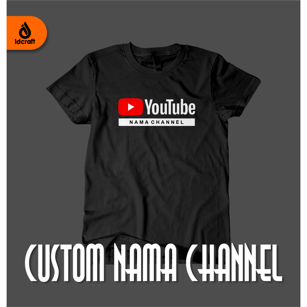 Jual Kaos Custom Nama Channel Youtube / Kaos DTF / Kaos Atasan Pria