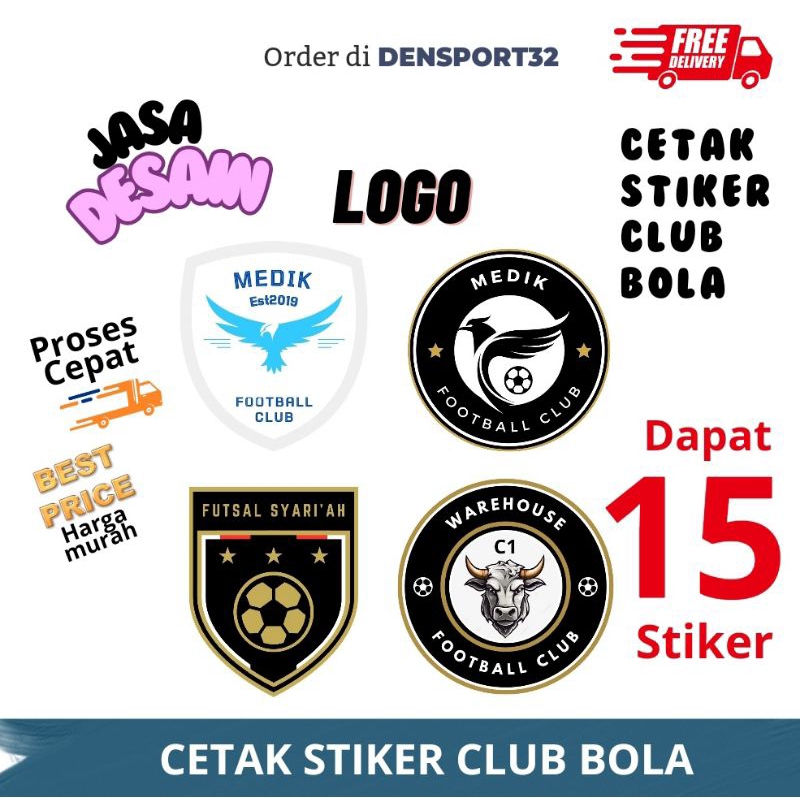 

Stiker custom club sepak bola design keinginan sendiri