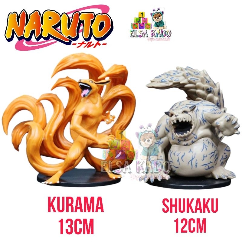 Action Figure Naruto Bijuu Kyuubi Kurama Shukaku Tatakan Hitam