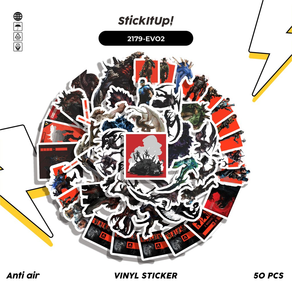 

COD✨ 50 Pcs Stiker Pack GAME SERIES EVOLVE CHAR MIX 02 Lucu Aesthetic Vynil Waterproof untuk Freebies Sticker Buku Journal Casing HP Laptop