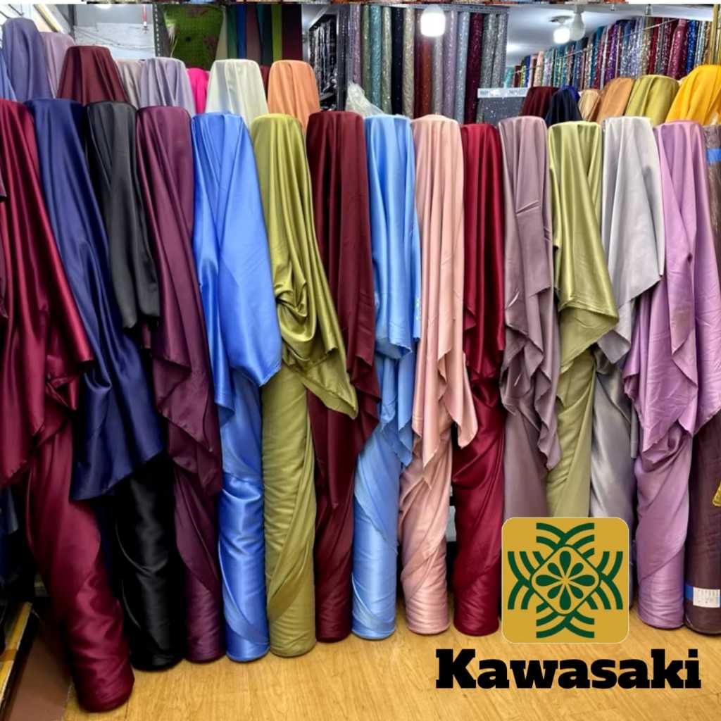 Kain Silk Satin YAMAHA Premium Bahan Polos Lembut Tebal