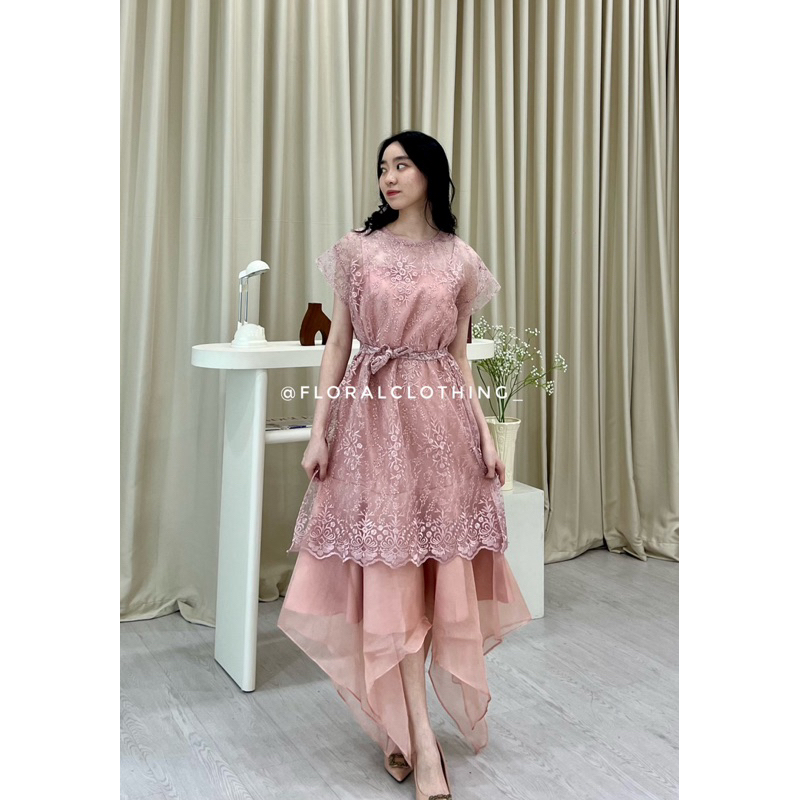 DISKON F351 DRESS WANITA KONDANGAN BRIDESMAID PESTA MEWAH BAHAN PREMIUM