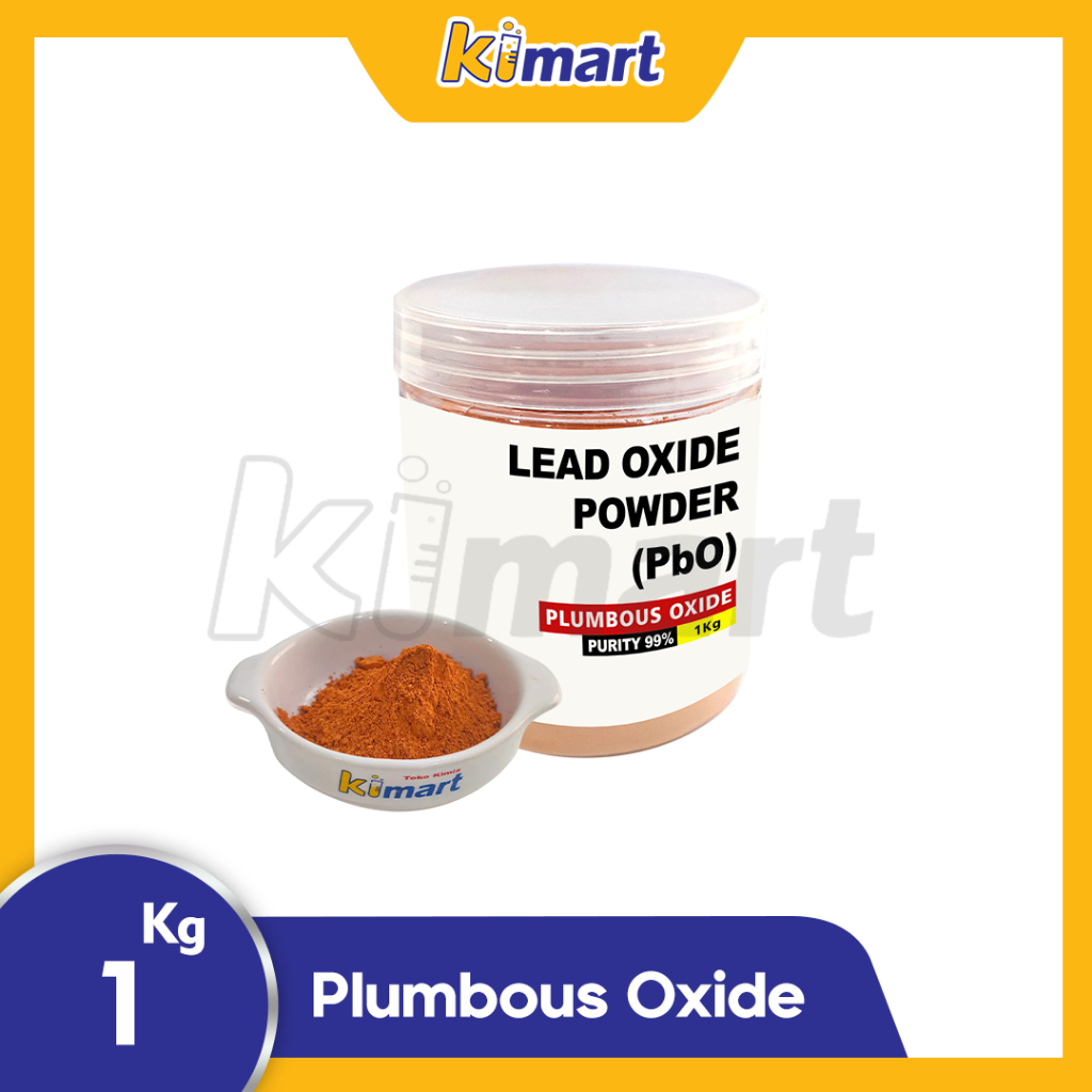 Lead oxide powder PbO Timbal (II) oksida timbal monoksida 1kg Plumbous Oxide