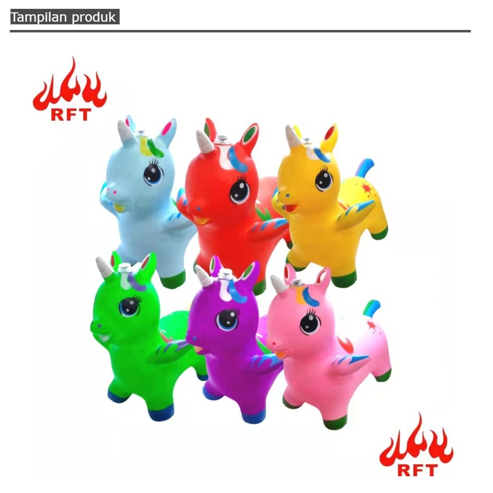 MAINAN ANAK JUMPING ANIMAL KUDA PEGASUS MAINAN KARET LOMPAT ANAK ANAK MUSIK SUARA BINATANG SESUAI KA