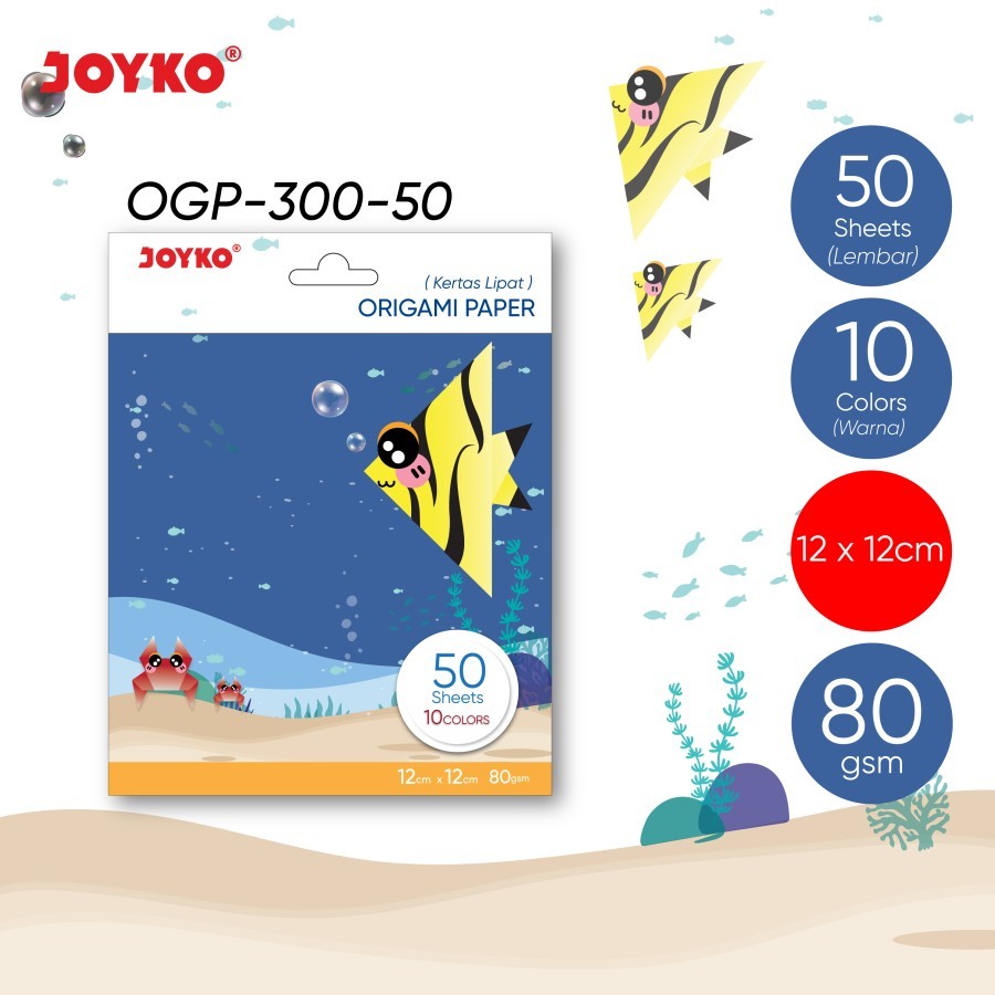 

KERTAS ORIGAMI MEREK JOYKO 10 WARNA 12X12 ISI 50 LEMBAR TERLARIS