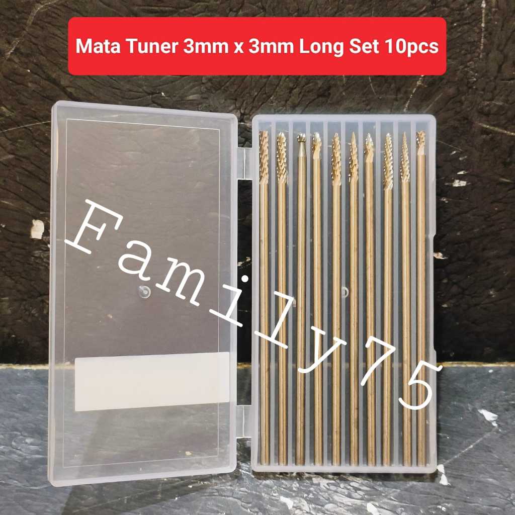 Mata cuner tuner bor cun 3mm x 3mm Long Set 10pcs Panjang 3x3