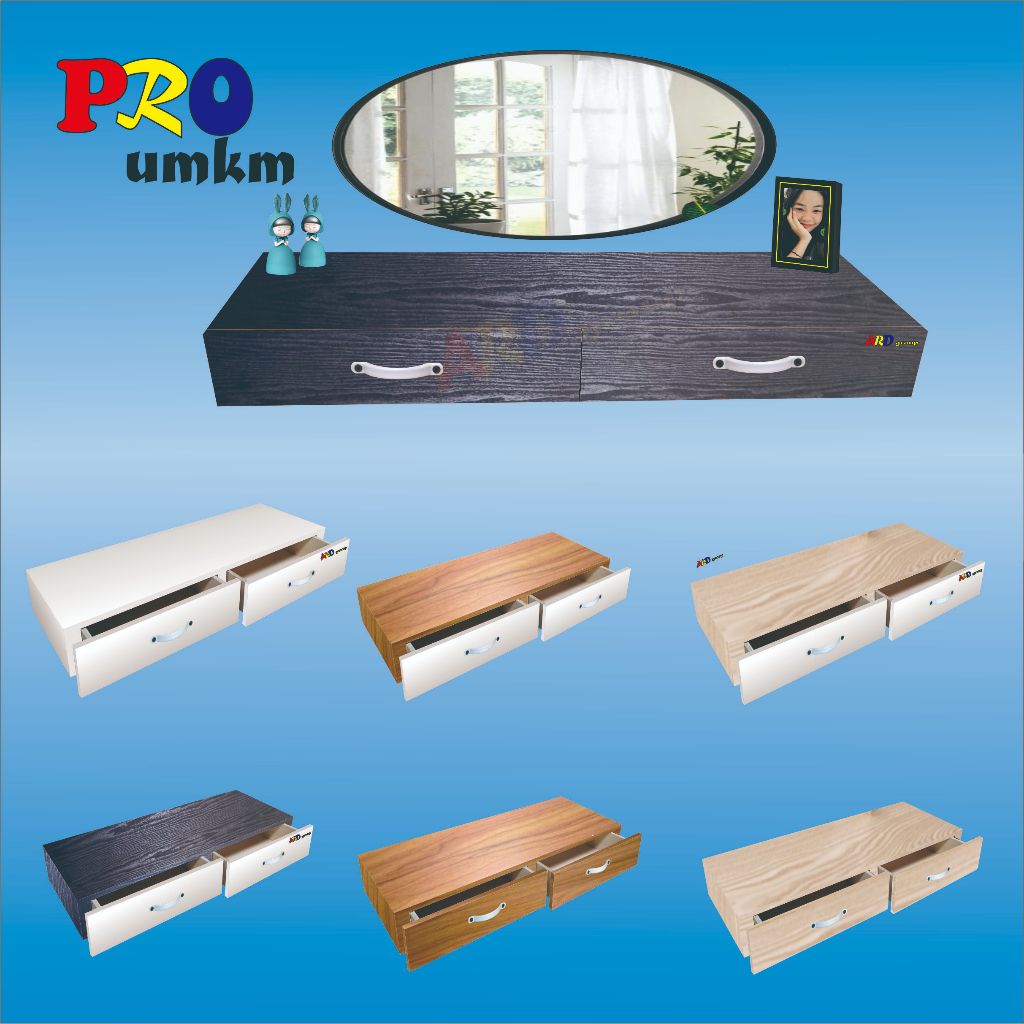 (60x30)Rak Laci Dinding 60x30x9cm/Rak Laci Dinding Jumbo 2 Laci,/Rak Dinding Minimalis/Rak Dinding A