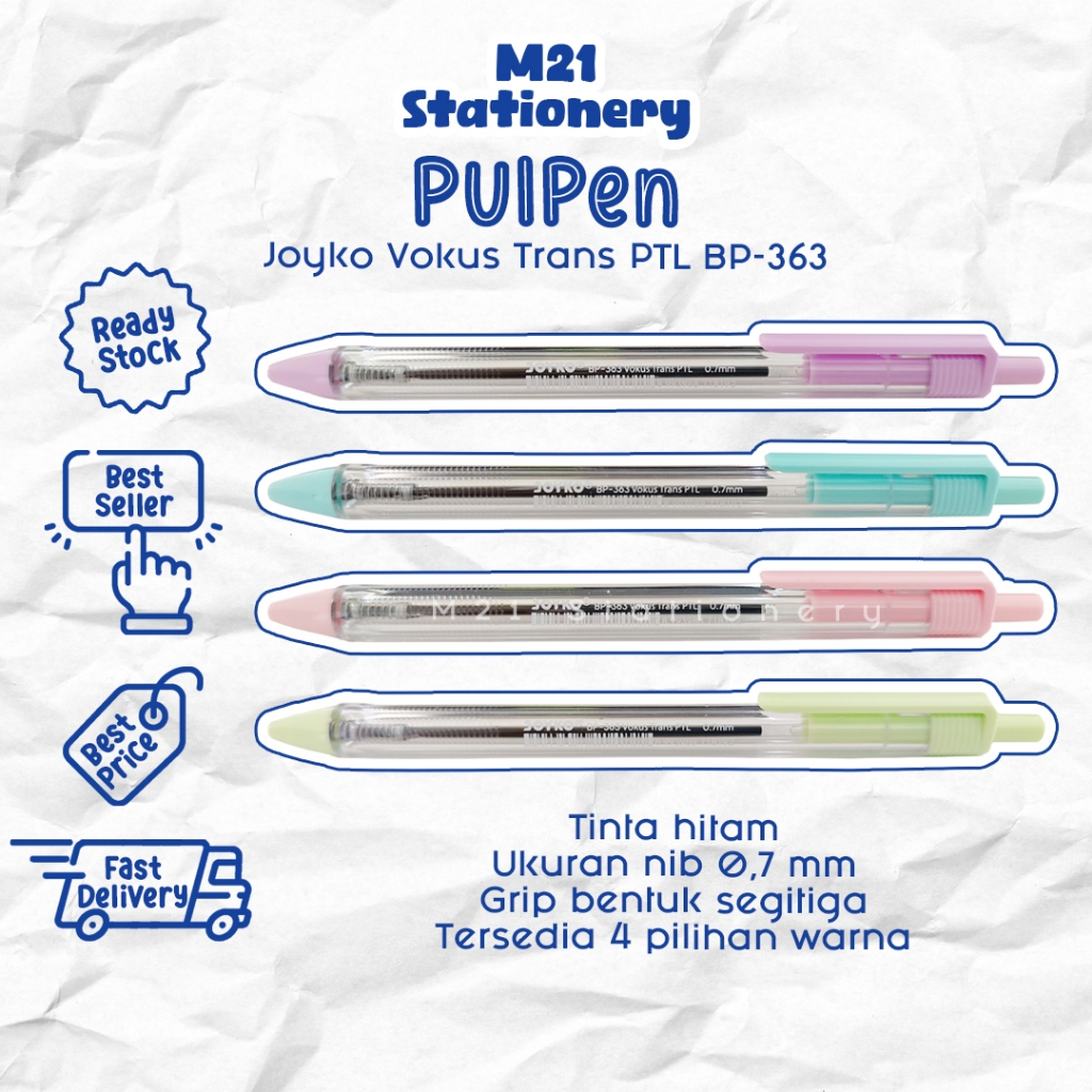 

(12 PCS) PULPEN JOYKO VOKUS TRANS PTL BP-363 / PULPEN MURAH TINTA HITAM GROSIR 1 PACK BOLPEN PENA MINIMALIS 0,7 MM ALAT TULIS SEKOLAH KANTOR ATK KULAKAN GROSIR STATIONERY M21 STATIONERY JOGJA