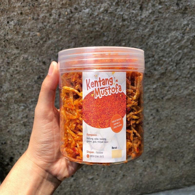 

KENTANG MUSTOFA TOPLES 500ML | KERIPIK KENTANG BALADO PEDAS HOMEMADE CABAI ASLI TANPA PENGAWET DAN PEWARNA MAKANAN