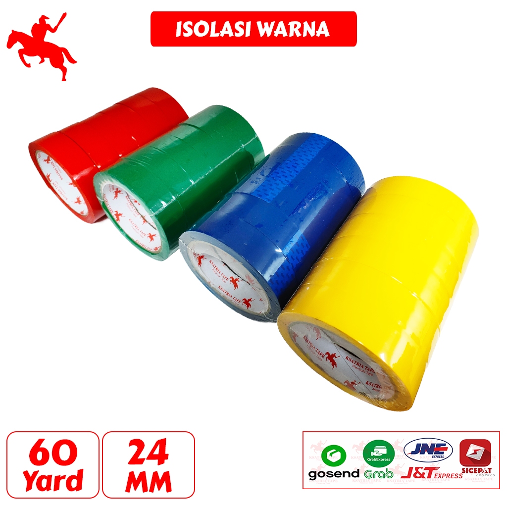 

Isolasi Ksatria Tape Warna-Warni 24MM X 60YARD-Pcs