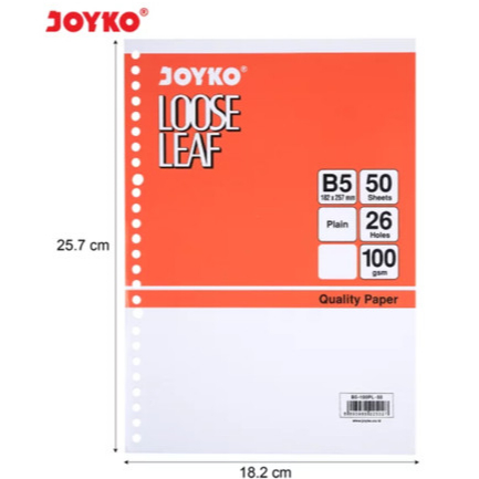 

Joyko Loose Leaf Polos B5-100PL 50 Sheet / Pak