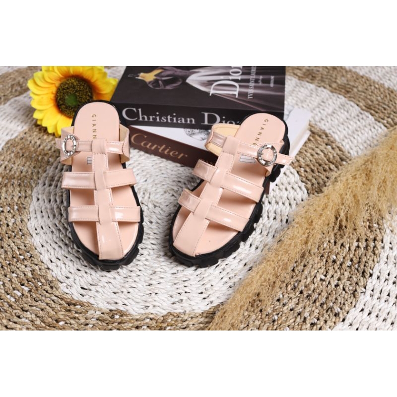 Sendla wanita docmart sendal kasual cewek sendal slip on