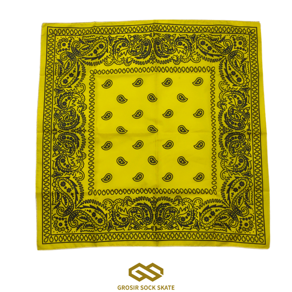 Slayer Bandana Motif Paisley Kuning Hitam