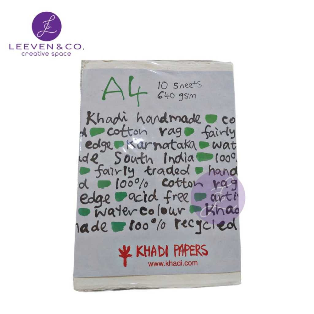 

KHADI RAG WATERCOLOR PAPER UK A4/ 10 SHEET/ 640GSM (HARGA PER LEMBAR)