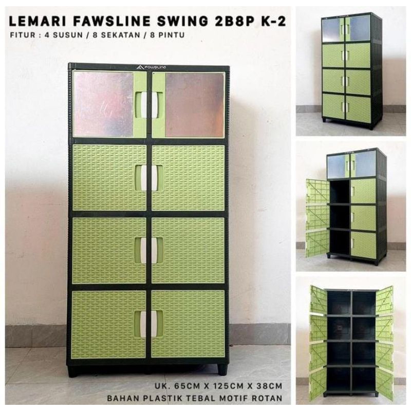 Lemari Fawsline swing color jumbo 2 kaca
