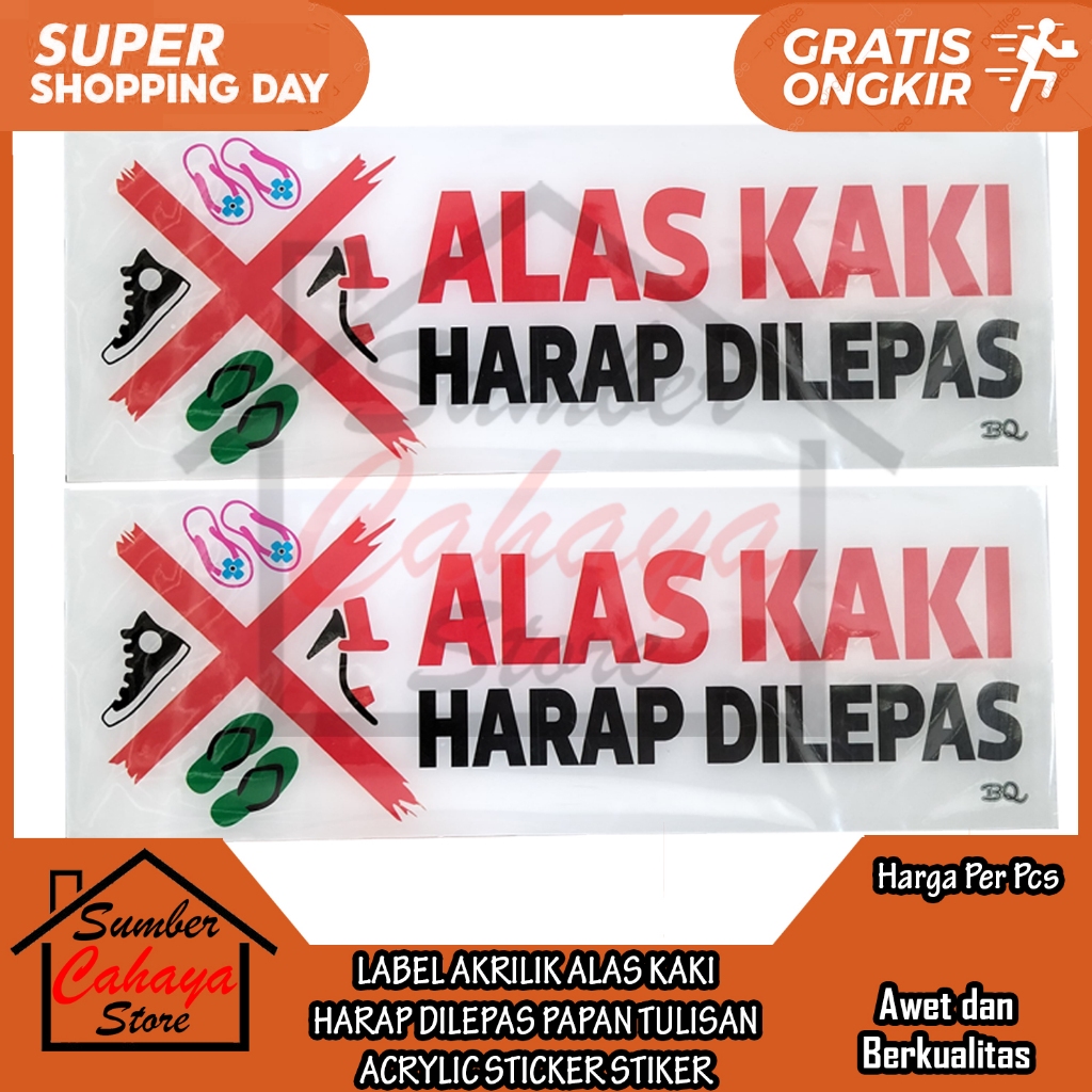 

Label Akrilik Alas Kaki Harap Dilepas Papan Tulisan Acrylic Sticker Stiker Teks Lepas Pasang Tempel Sign Board Petunjuk Tempelan Masjid Sekolah Signboard Tanda Himbauan Protokol Kesehatan Akrilic Acrylik