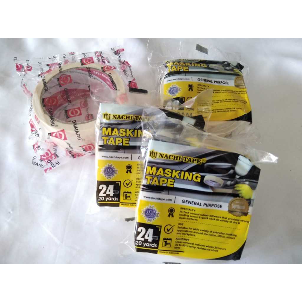 

MASKING TAPE 12MM / MASKING TAPE 24MM / MASKING TAPE 48MM / ISOLASI KERTAS 12 MM /ISOLASI KERTAS 24 MM /ISOLASI KERTAS 48 MM