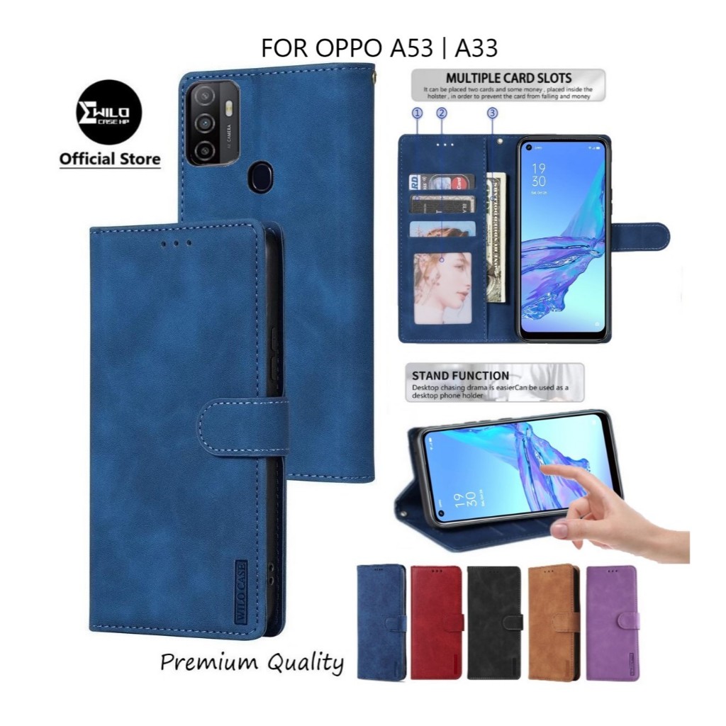 Wilocase For Oppo A53 | Oppo A33 Premium Case Flip Wallet Kulit/Casing Dompet Hp