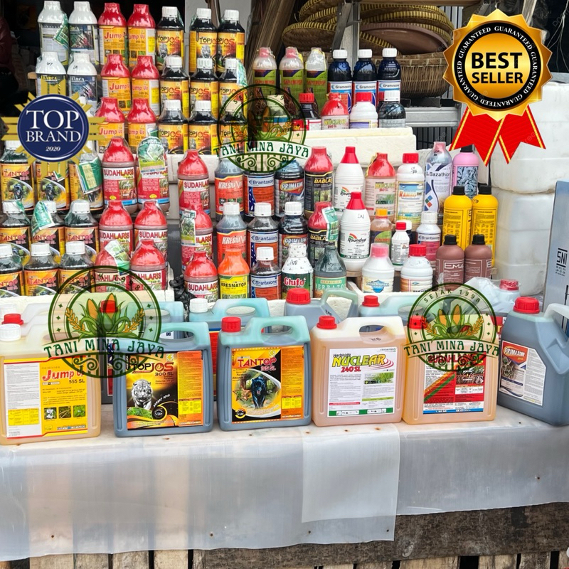 [TANI MINA JAYA] HERBISIDA / RACUN RUMPUT DAN ILALANG BERBAGAI MEREK MERK 5 LITER / TOPJOS / NUCLEAR