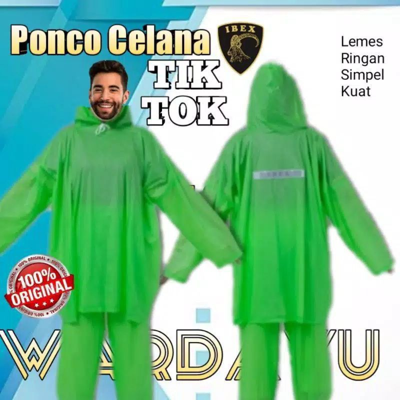 Jas Hujan Ponco Lengan Celana TikTok Ibex
