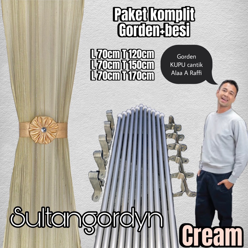 Gorden jendela kupu kupu spiral polos minimalis fullset satu set besi siap pakai