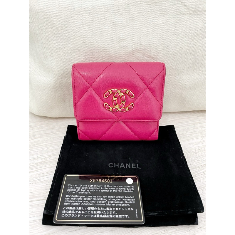 Chanel 19 Trifold Wallet Pink Fuchsia #29