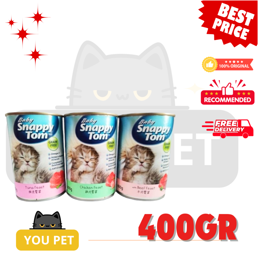 SNAPPY TOM BABY kitten kaleng 400gr wetfood snappy tom
