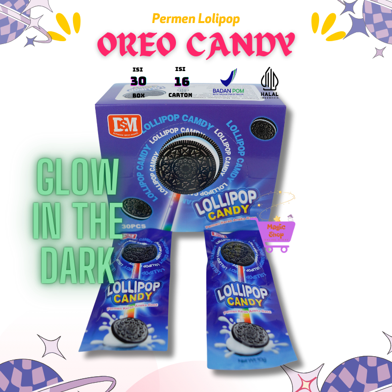 

PERMEN LOLIPOP OREO ISI 30 PCS / LOLIPOP OREO GAGANG MENYALA