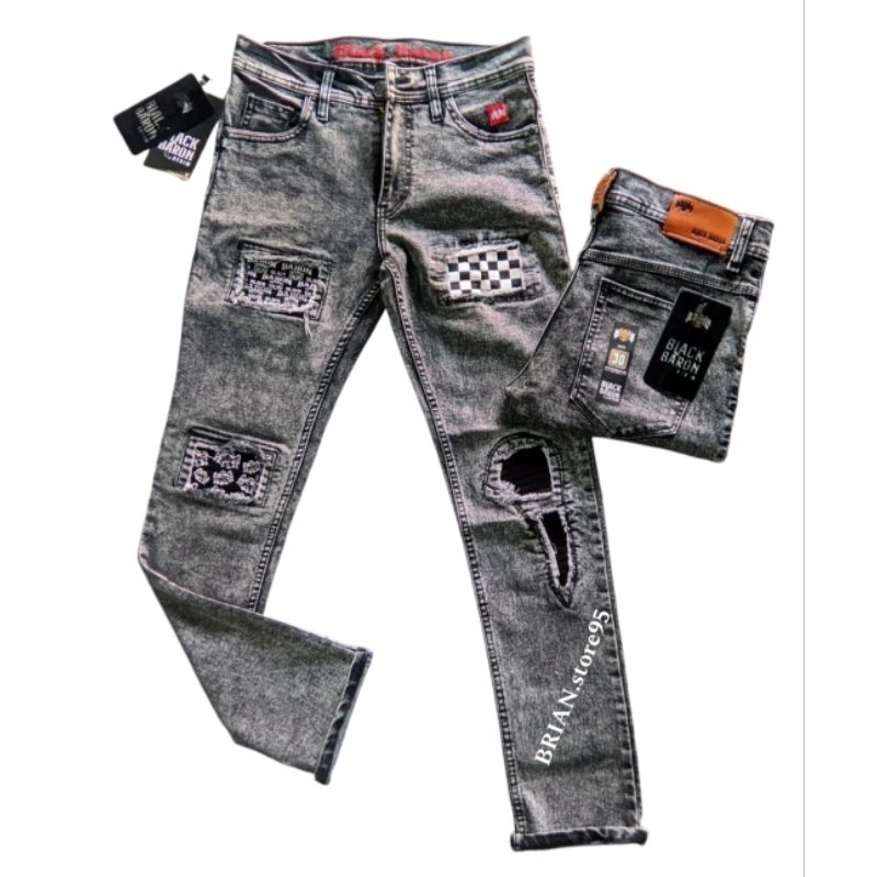JEANS PANJANG PRIA Celana Jeans Panjang Pria Model Sobek Rucas dengan Potongan Slimfit Stretch PRIA 