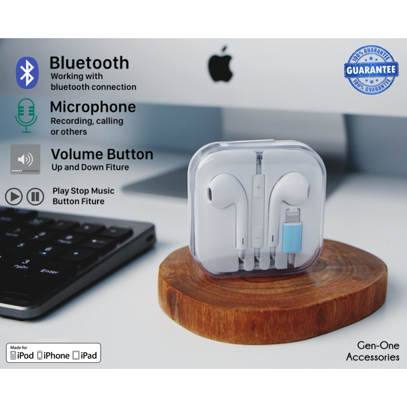 Headset / Earphone / Handsfree Lightning with Bluetooth Connection / Iphone 7, 8, Xs, Xr, 11, 12, 13