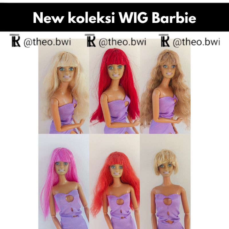 koleksi terbaru wig untuk boneka barbie sesuai foto ya, rambut palsu untuk boneka barbie, rambut bar