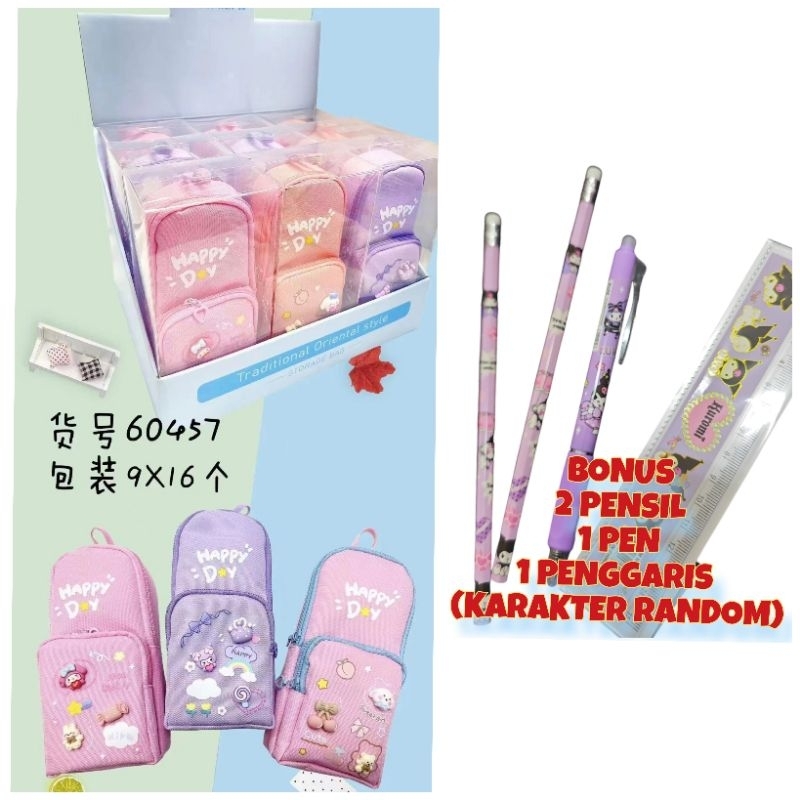 

FREE GANTUNGAN KUNCI - Tempat pensil kotak 3D anak perempuan lucu besar SANRIO kuromi hello kitty my melody