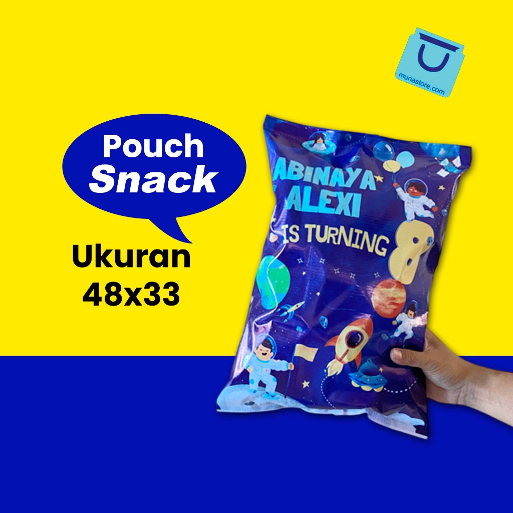 

POUCH SNACK Souvenir Ulangtahun Hajatan Tedhak Sinten UK 48 X 33 bisa Custom Nama dan Free Design