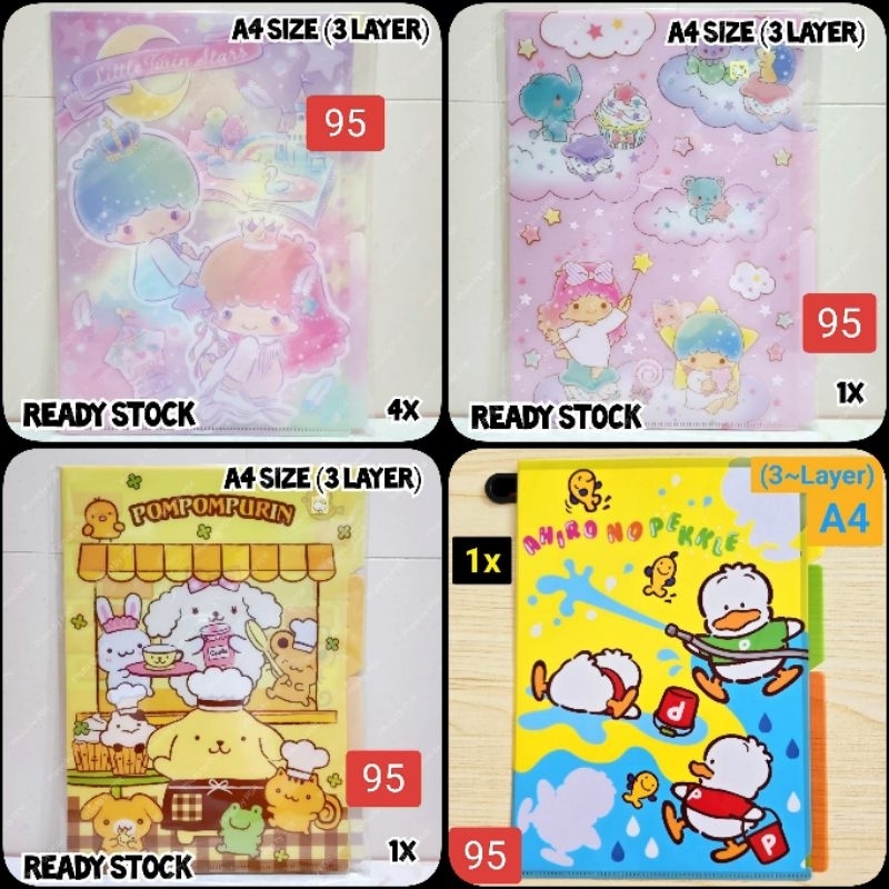 

Map Dokumen Folder Clear File 3 Layers Sanrio Karakter Little Twin Stars, Pompompurin, Ahiru No Pekkle