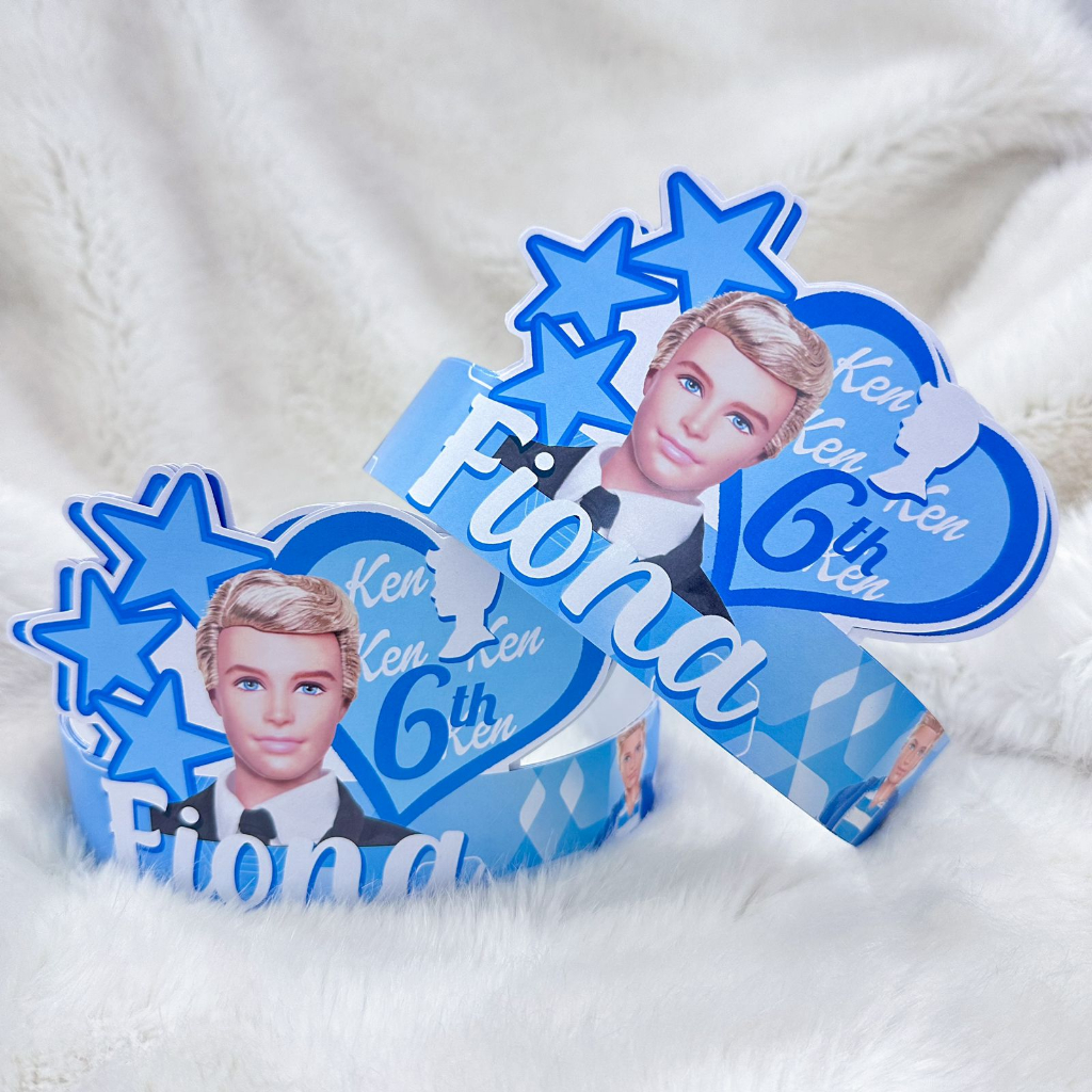 Barbie KEN Party Topi Ulang Tahun Anak / Hiasan Kepala Birthday Party