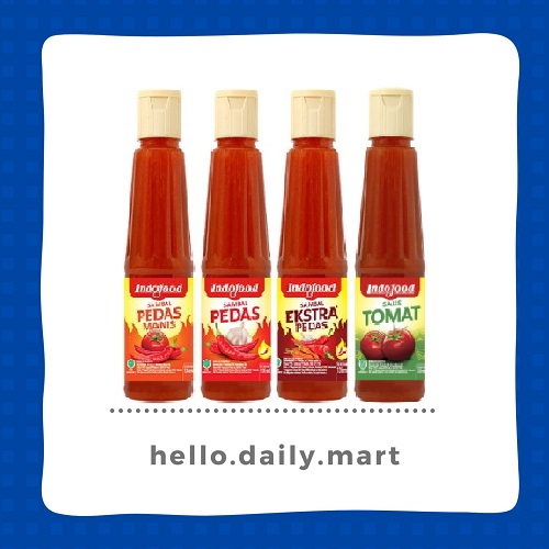 

Saus Botol Sambal Indofood 135ml Tomat, Extra Pedas, Pedas, Pedas manis