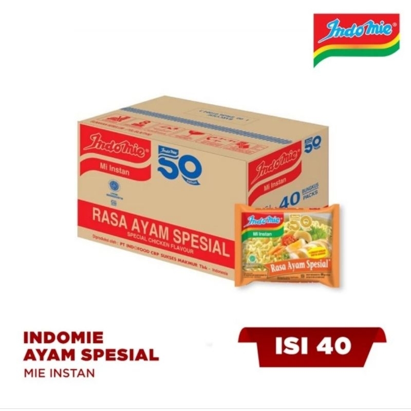 

Mie Instan Indomie Ayam Spesial 68g ( 1 dus isi 40 bungkus )