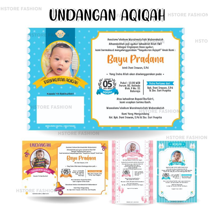 

Undangan Aqiqah Stiker Aqiqah Sticker Ulang Tahun Sticker Tasyaquran